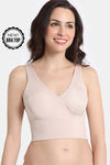 Zivame Double Layered Non Wired 3/4Th Coverage Bra Top With Removable Cookies - Peach Whip — thumbnail 1